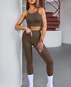 Tank Cropped Active Top and Pants Set - Body By J'ne