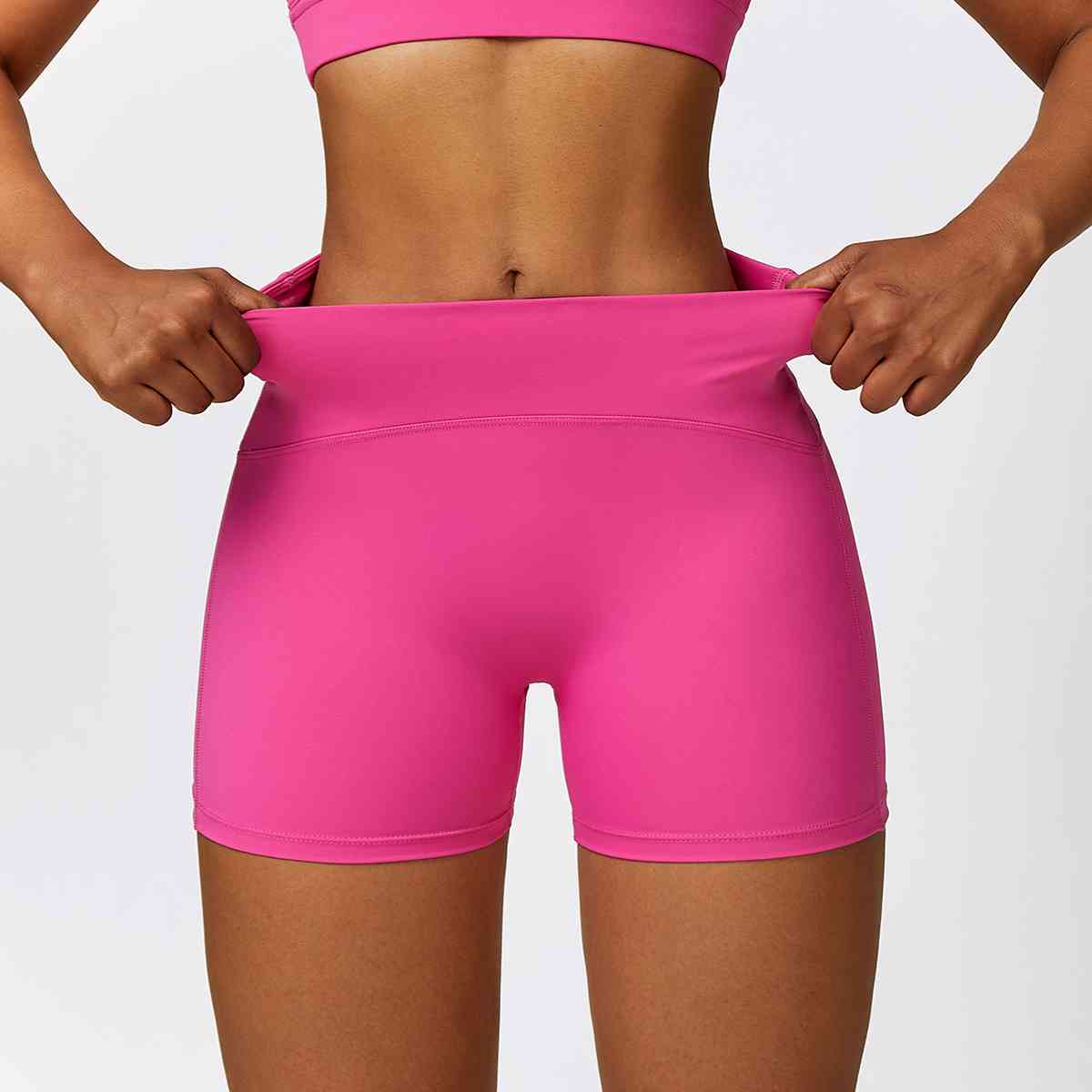 Wide Waistband Slim Fit Sports Shorts - Body By J'ne