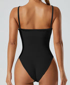 Scoop Neck Spaghetti Strap Active Bodysuit - Body By J'ne