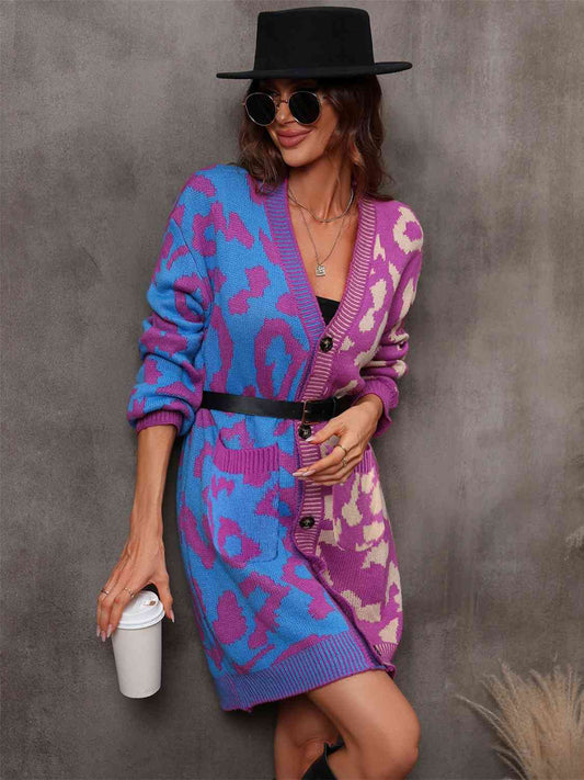 Leopard Button Down Longline Cardigan - Body By J'ne