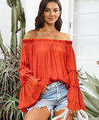 Off-Shoulder Frill Trim Blouse - Body By J'ne