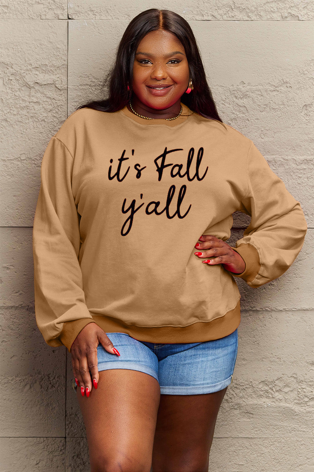 Full Size IT'S FALL Y'ALL Graphic Sweatshirt - Body By J'ne