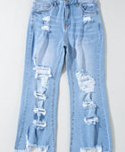 Distressed Raw Hem Jeans with Pockets - Body By J'ne