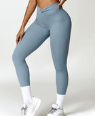 Twisted High Waist Active Pants with Pockets - Body By J'ne