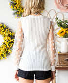 Textured Applique Long Sleeve Blouse - Body By J'ne