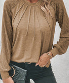 Heathered Round Neck Long Sleeve T-Shirt - Body By J'ne