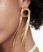 Round Shape Fringed Copper Earrings - Body By J'ne