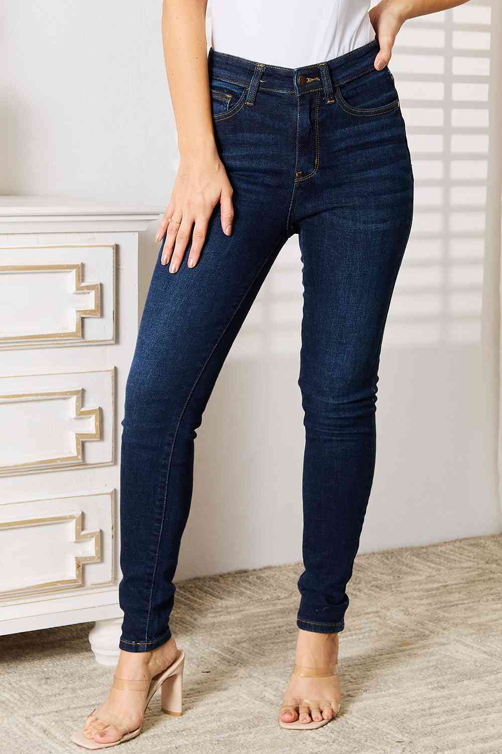 Full Size Skinny Jeans with Pockets - Body By J'ne