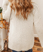 Openwork Round Neck Long Sleeve Sweater - Body By J'ne