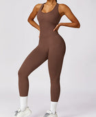 Cutout Racerback Active Jumpsuit - Body By J'ne