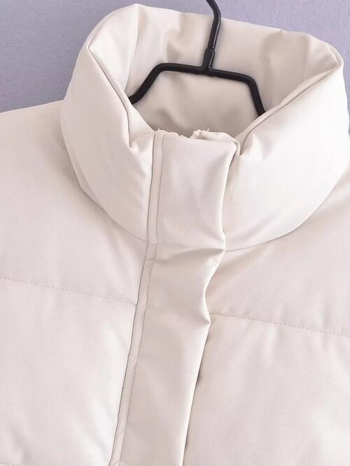 PU Leather Zip Up Drawstring Vest - Body By J'ne