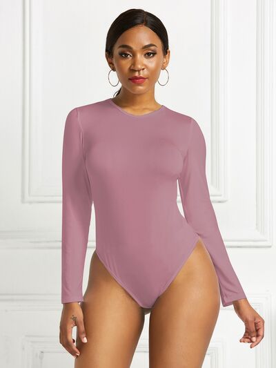 Round Neck Long Sleeve Bodysuit - Body By J'ne