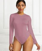 Round Neck Long Sleeve Bodysuit - Body By J'ne