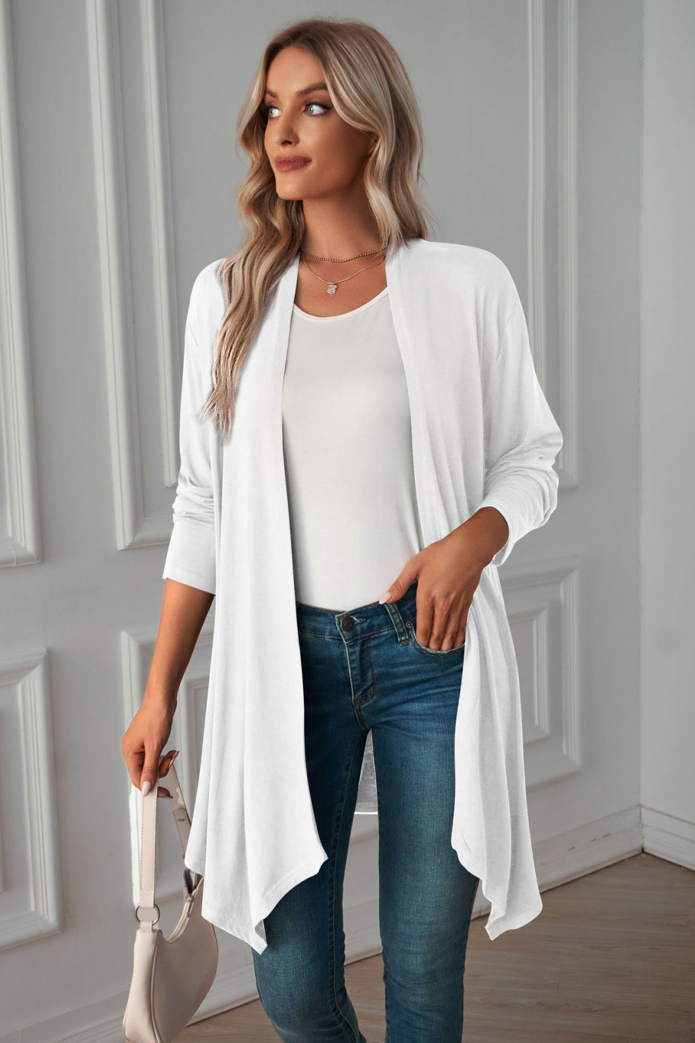 Open Front Long Sleeve Cardigan - Body By J'ne