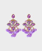 Flower Shape Rhinestone Alloy Dangle Earrings - Body By J'ne