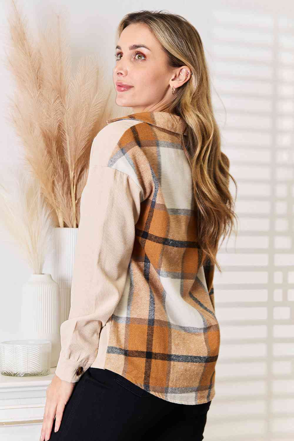 Plaid Print Dropped Shoulder Shirt - Body By J'ne