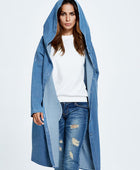 Button Up Dropped Shoulder Hooded Denim Top - Body By J'ne