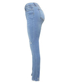 Distressed Raw Hem Jeans with Pockets - Body By J'ne