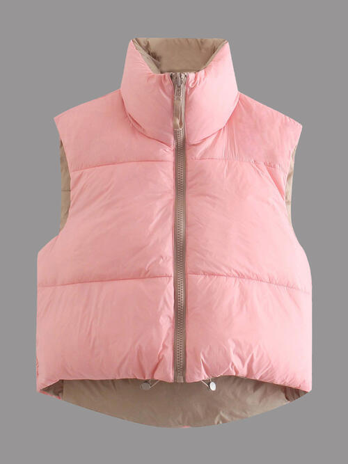 Zip Up Drawstring Reversible Vest - Body By J'ne