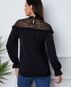 Leopard Frill Flounce Sleeve Blouse - Body By J'ne