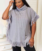 Modern Muse Turtle Neck Fringe Poncho - Body By J'ne