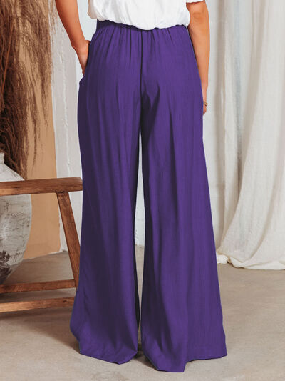 Drawstring Pocketed Wide Leg Pants - Body By J'ne