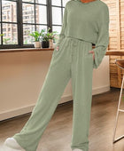 Ribbed Round Neck Top and Drawstring Pants Set - Body By J'ne