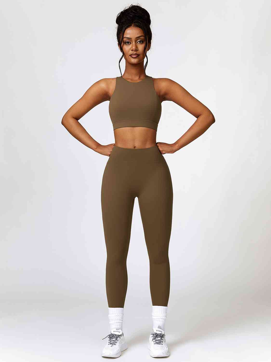 Cutout Cropped Sport Tank and Leggings Set - Body By J'ne