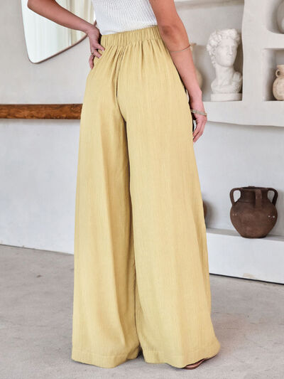 Drawstring Pocketed Wide Leg Pants - Body By J'ne