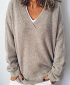 V-Neck Dropped Shoulder Sweater - Body By J'ne