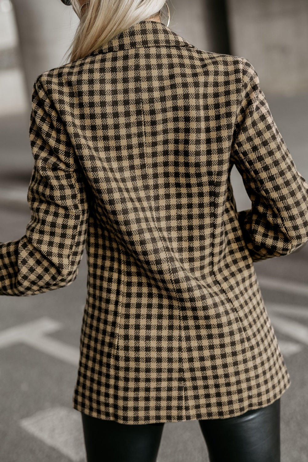 Plaid Long Sleeve Blazer - Body By J'ne