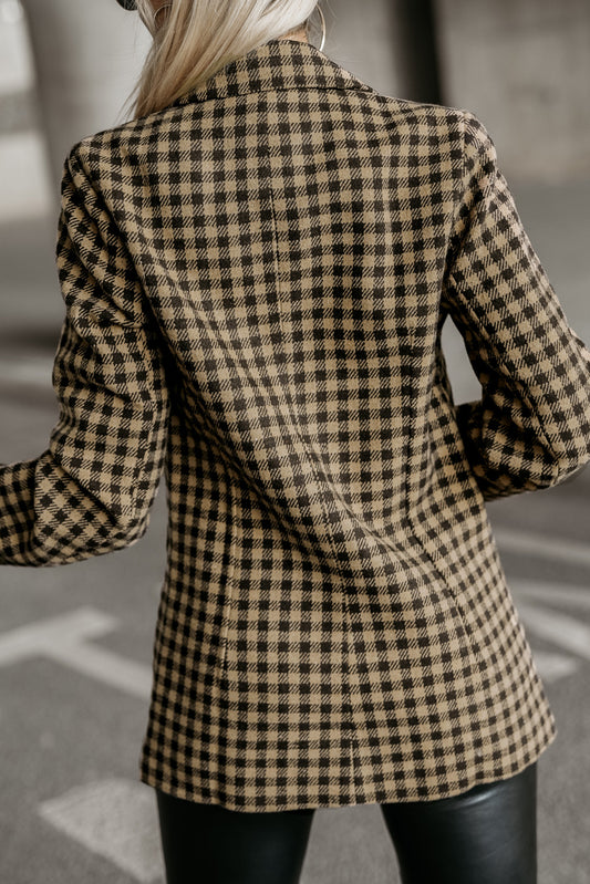 Plaid Long Sleeve Blazer - Body By J'ne