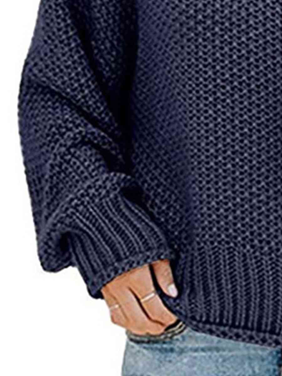 Turtleneck Dropped Shoulder Sweater - Body By J'ne