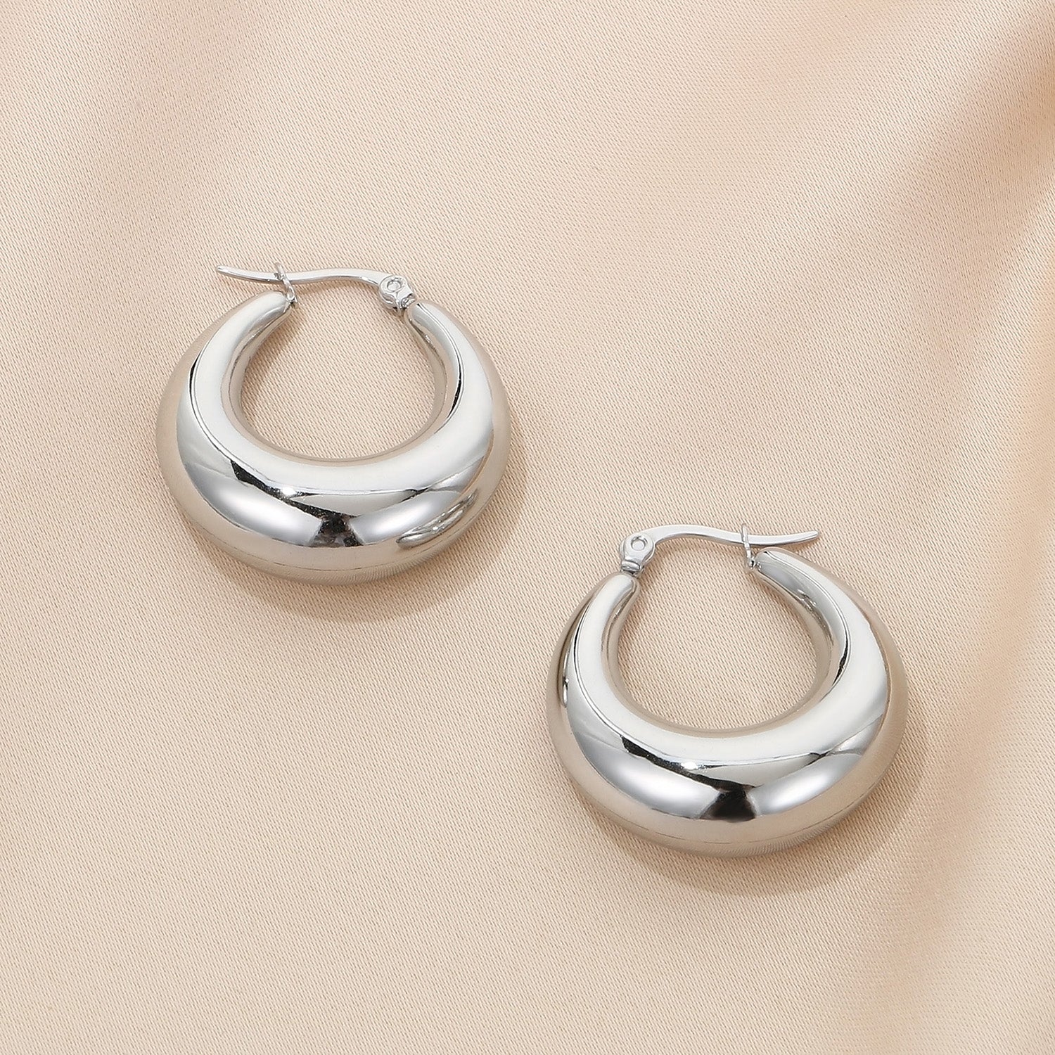 Stainless Steel Hinged Hoop Earrings - Body By J'ne