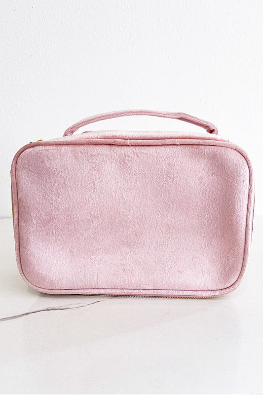 Sylvie Pink Fabric Cosmetic Bag - Body By J'ne