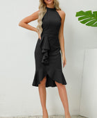 Ruffled Grecian Neck Dress - Body By J'ne