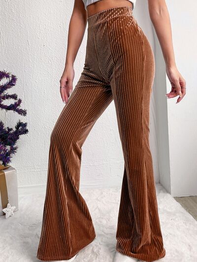 Ribbed High Waist Bootcut Pants - Body By J'ne