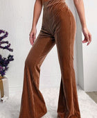 Ribbed High Waist Bootcut Pants - Body By J'ne