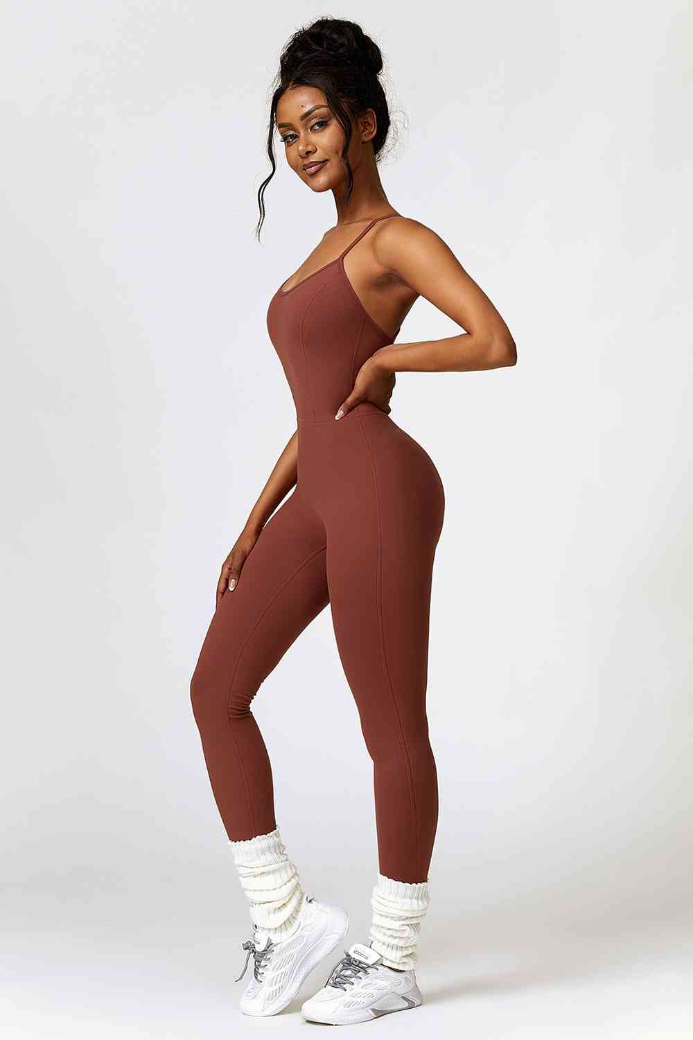 Open Back Spaghetti Strap Sports Jumpsuit - Body By J'ne