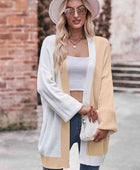 Contrast Open Front Dropped Shoulder Longline Cardigan - Body By J'ne