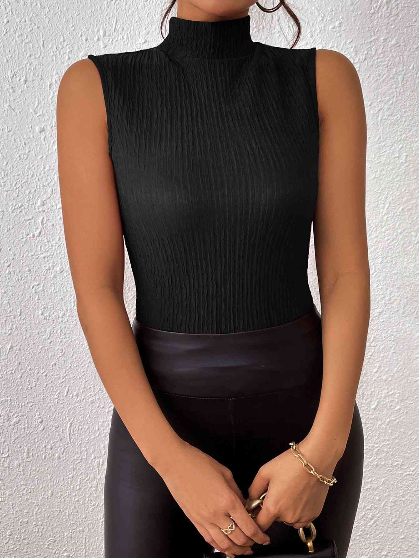 Turtleneck Sleeveless Tank - Body By J'ne