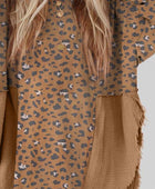 Textured Leopard Dropped Shoulder Blouse - Body By J'ne