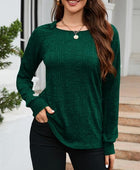 Texture Round Neck Long Sleeve Knit Top - Body By J'ne