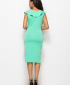 Ruched Ruffled Cap Sleeve Dress - Body By J'ne