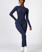 Half Zip Long Sleeve Active Jumpsuit - Body By J'ne