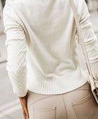 Decorative Button Round Neck Sweater - Body By J'ne