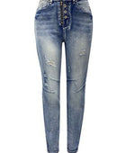 Distressed Button-Fly Jeans with Pockets - Body By J'ne