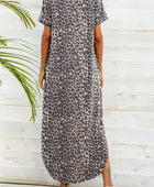 Printed V-Neck Curved Hem Dress - Body By J'ne