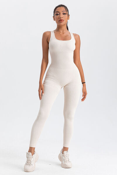 Wide Strap Sleeveless Active Jumpsuit - Body By J'ne