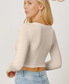 Round Neck Long Sleeve Cropped T-Shirt - Body By J'ne